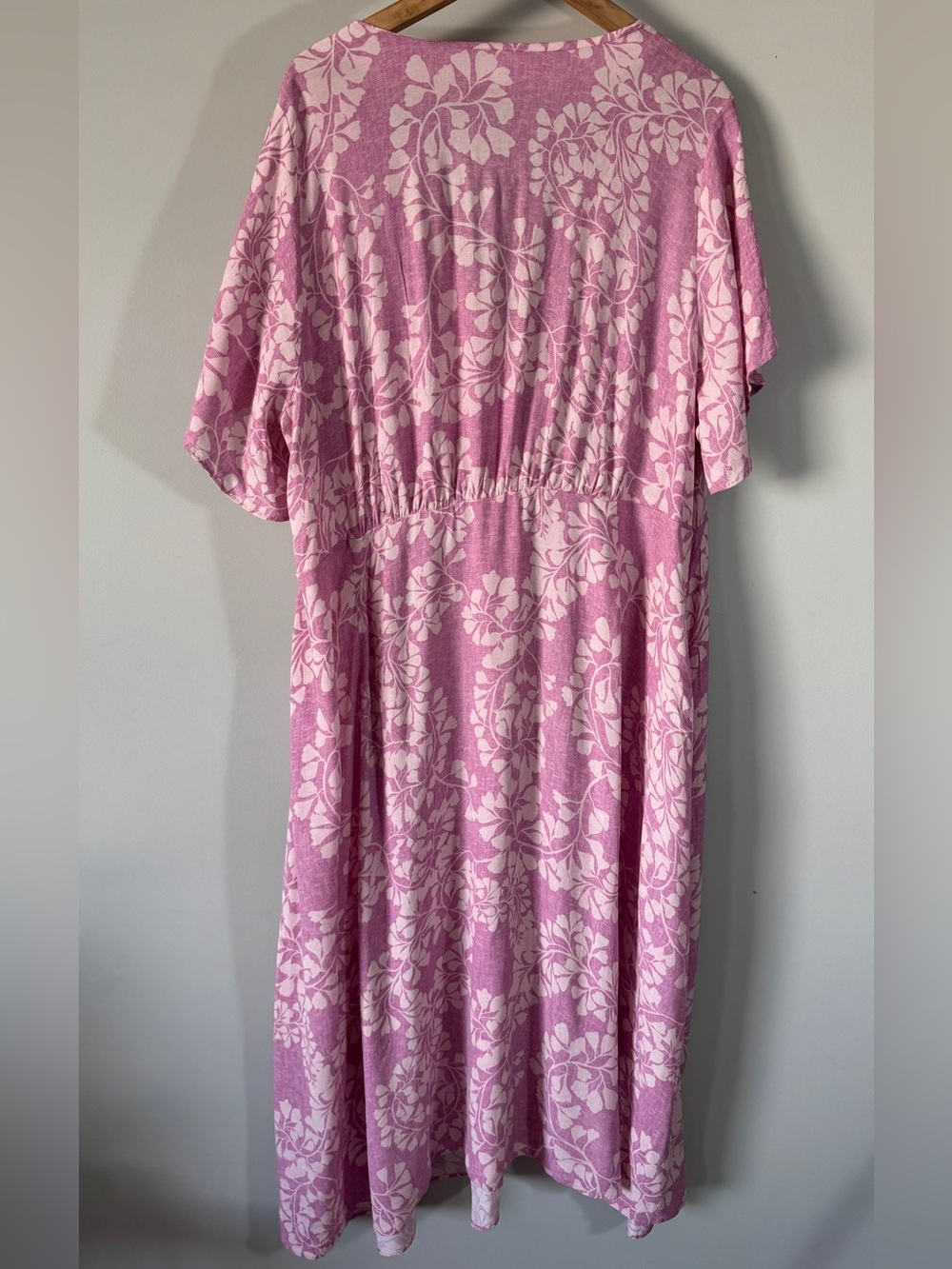 Addition Elle Pink Floral Midi Dress Plus Size 24 100% Viscose Boho Cottagecore - Picture 3 of 11